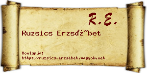 Ruzsics Erzsébet névjegykártya